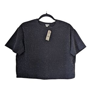 Garage Black Speckled Short-Sleeve Top - M NWT